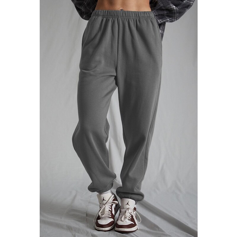 Madmext Women's Anthracite Oversized Sweatpants With An Elastic Waist