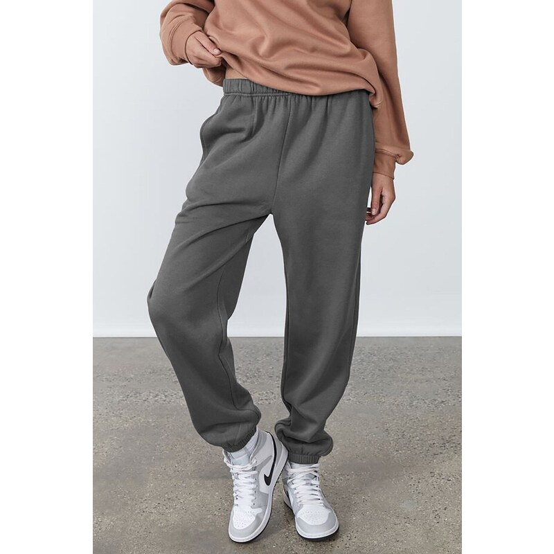 Madmext Women's Anthracite Oversized Sweatpants With An Elastic Waist