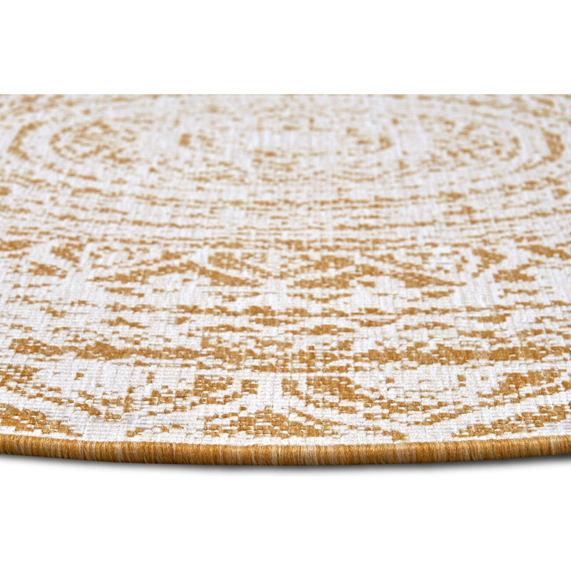 NORTHRUGS - Hanse Home koberce Kusový koberec Twin Supreme 105799 Ochre kruh – na ven i na doma - 140x140 (průměr) kruh cm