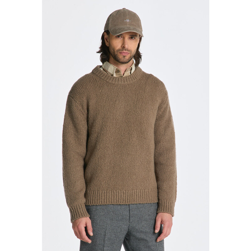 SVETR GANT WOOL BOUCLE C-NECK hnědá XXS