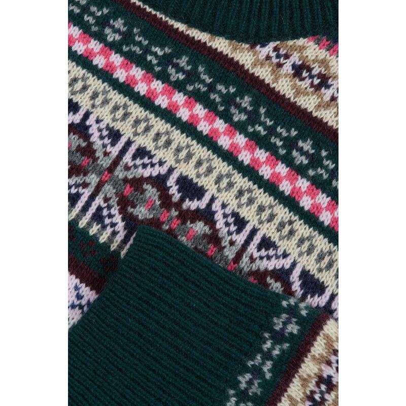 SVETR GANT MULTI COLOUR FAIR ISLE C-NECK zelená S