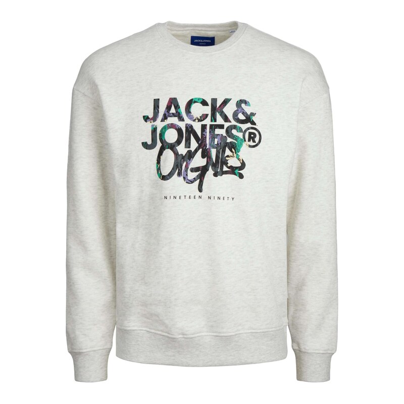JACK & JONES Mikina Silver Lake trávově zelená / lenvandulová /