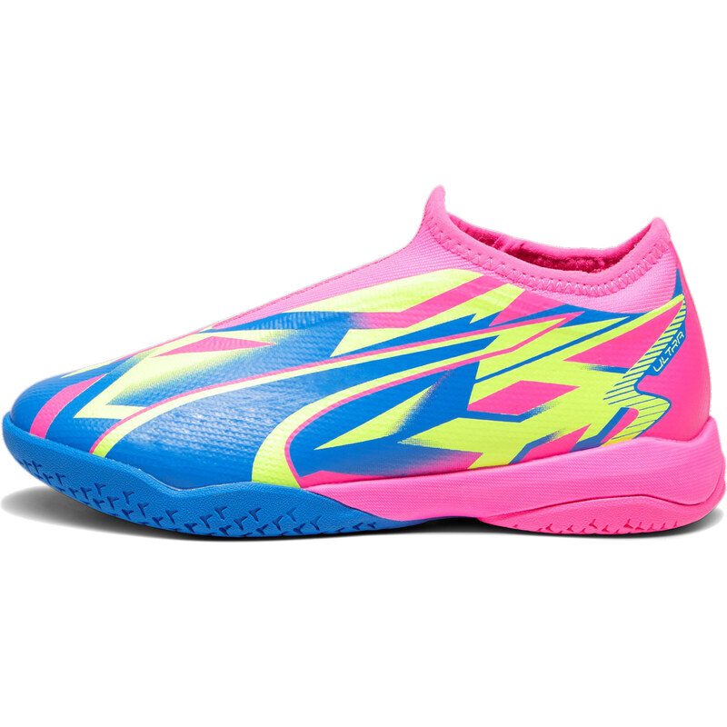 Dětské kopačky PUMA Ultra Match LL Energy IT+Mid Jr luminous pink/ultra blue/yellow alert