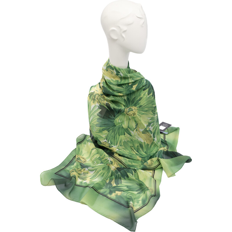 Zelený šál s květy Blumarine