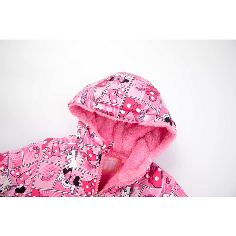 Dívčí zimní bunda bunda KUGO KB2340 - sv. růžový vnitřek