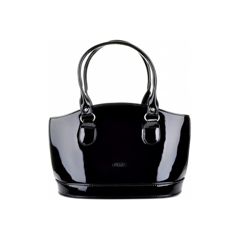 Elegantní lakovaná kabelka Grosso S37 černý lak