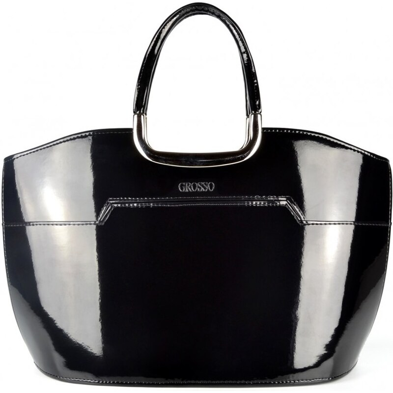 Elegantní černá lakovaná kabelka do ruky S5 GROSSO - GLAMI.cz