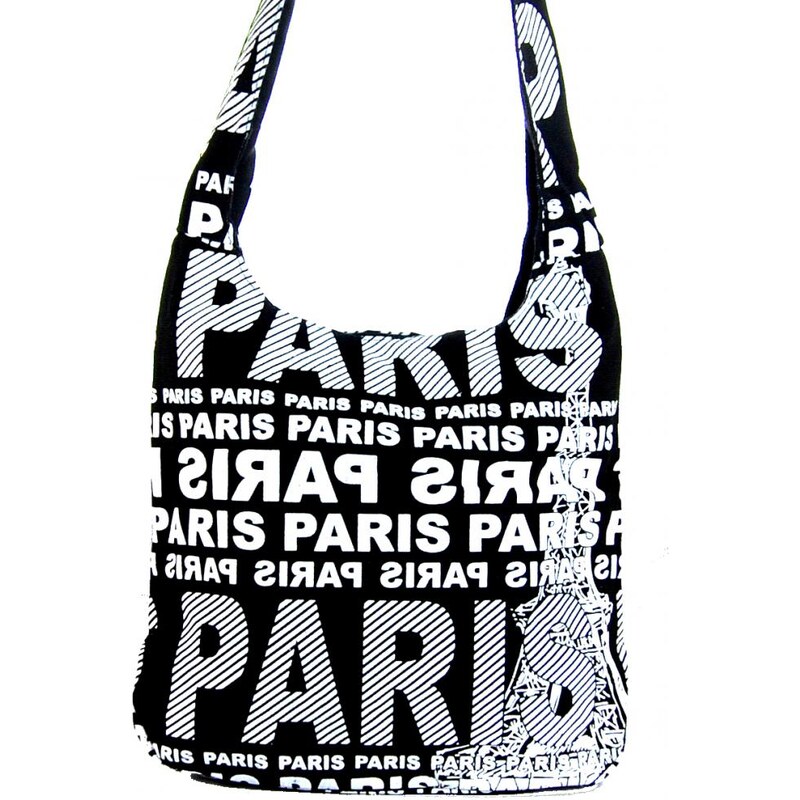 Moderní crossbody taška PARIS s bílým potiskem