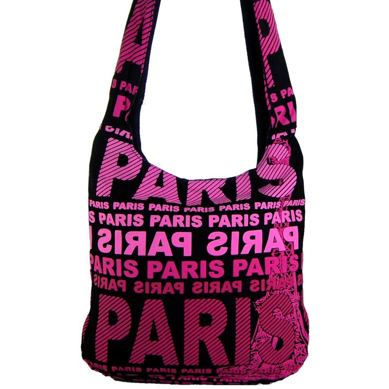 Moderní crossbody taška PARIS s růžovým potiskem 1645-3 ROSE