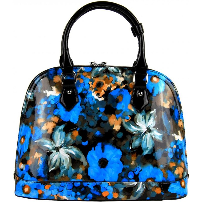 BELLA BELLY Modrá květovaná kabelka do ruky 598-BB