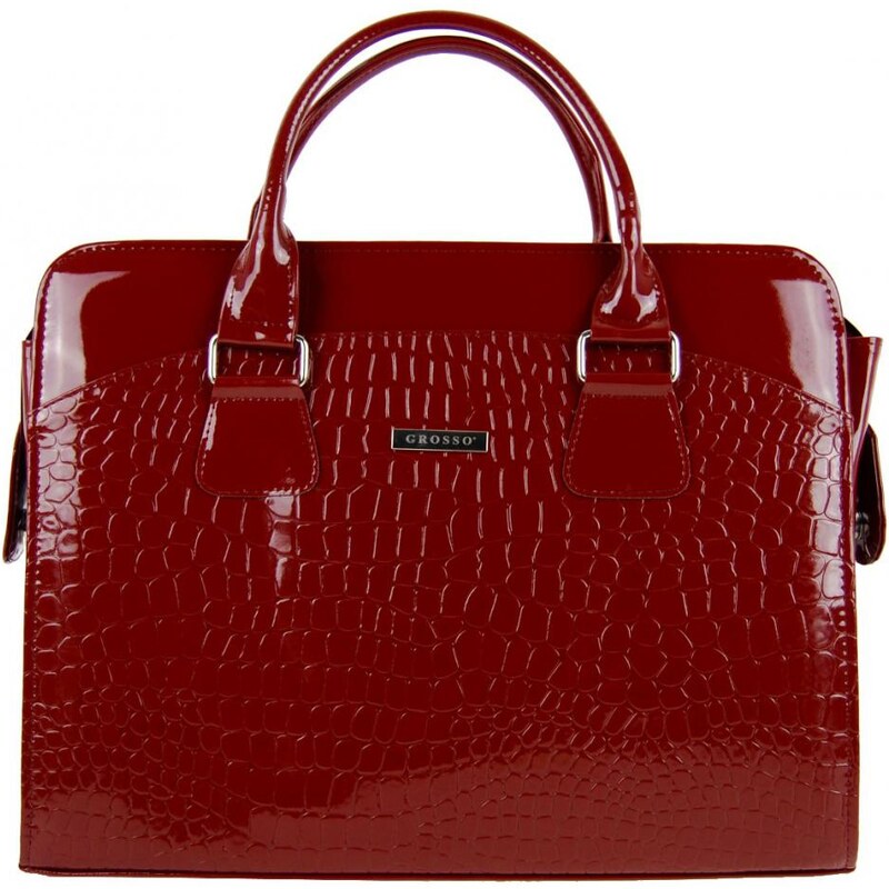 Dámská luxusní taška na notebook karmínový lak kroko ST01 15.6" GROSSO