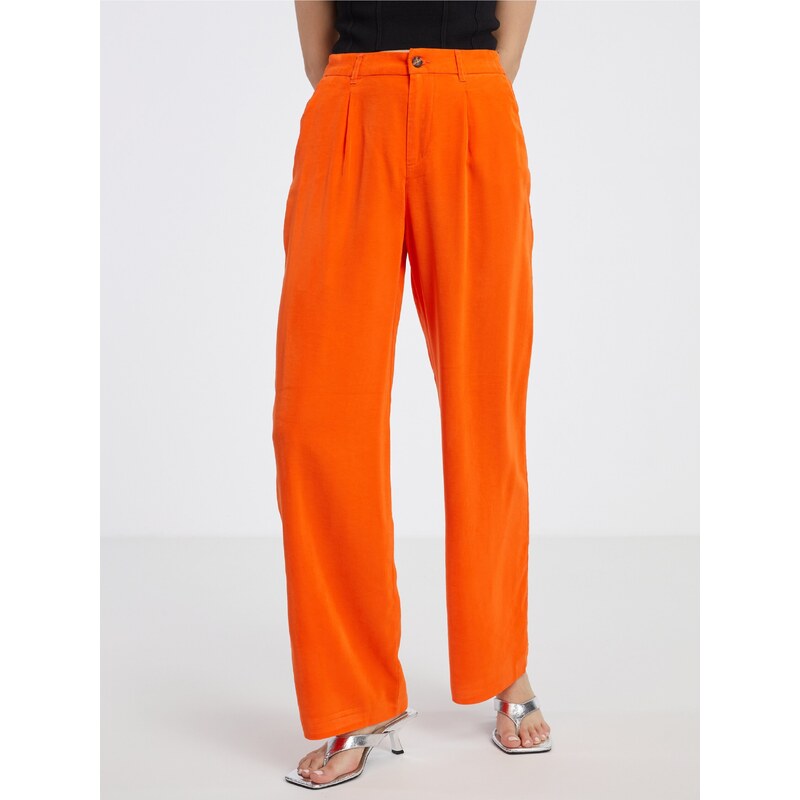 Oranžové dámské kalhoty ONLY Aris - Dámské