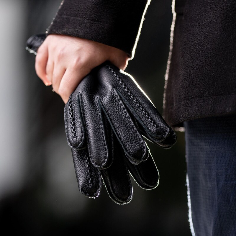 BOHEMIA GLOVES Ručně šité pánské kožené rukavice s kašmírem