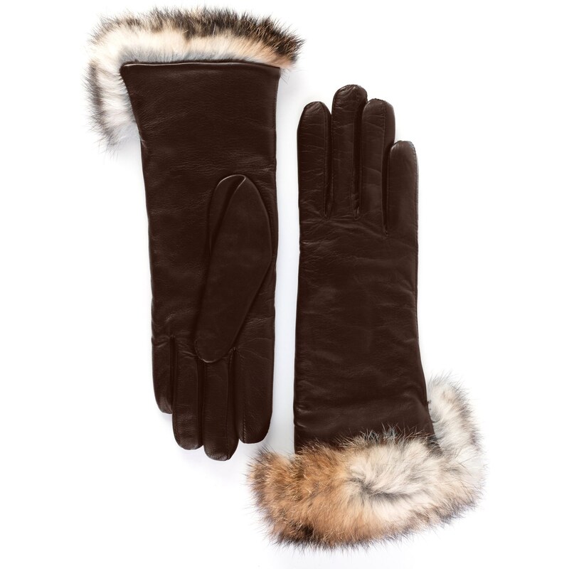 BOHEMIA GLOVES Elegantní kožené rukavice pro dámy s králičí kožešinou