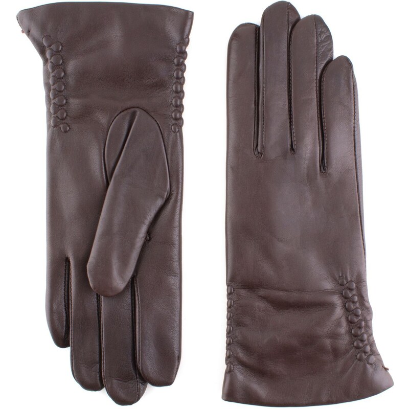 BOHEMIA GLOVES Klasické kožené rukavice pro dámy s řasením na bocích