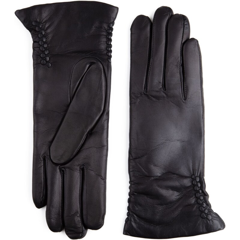 BOHEMIA GLOVES Klasické kožené rukavice pro dámy s řasením na bocích