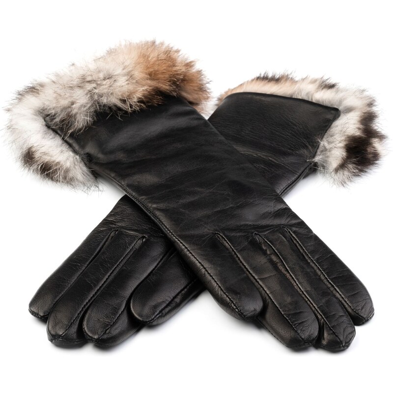 BOHEMIA GLOVES Elegantní kožené rukavice pro dámy s králičí kožešinou