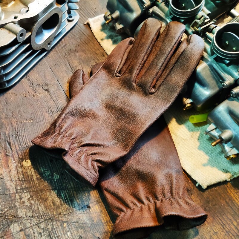 BOHEMIA GLOVES Pánské bushcraft kožené rukavice z teletiny vhodné i na motorku