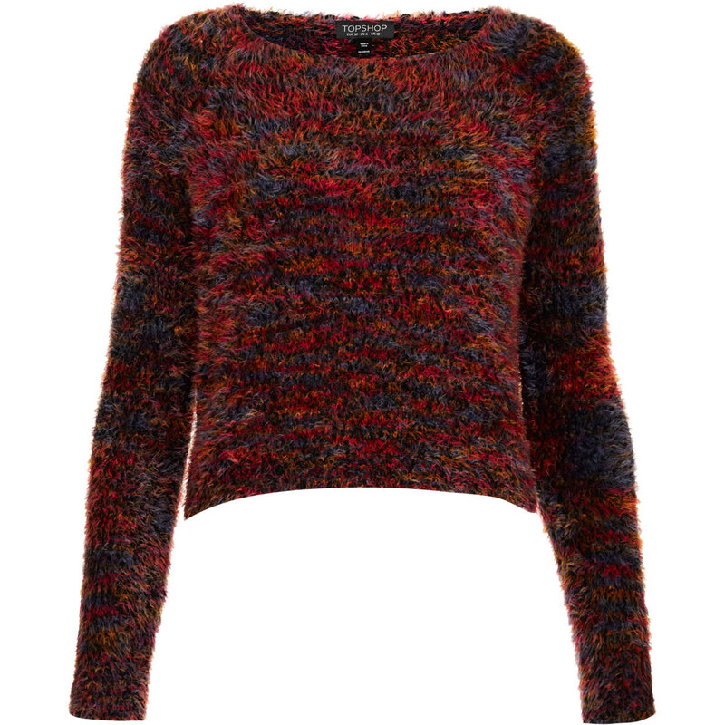 Topshop Knitted Multicolour Fluffy Top