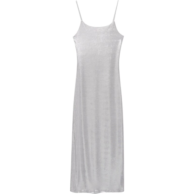 Pull&Bear Letní šaty stříbrná 109077454
