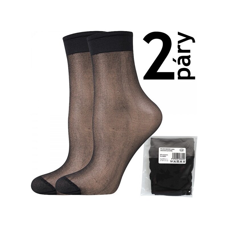 Fuski BOMA s.r.o. NYLON SOCKS 2 páry 20 DEN punčochové ponožky Lady B 92245104