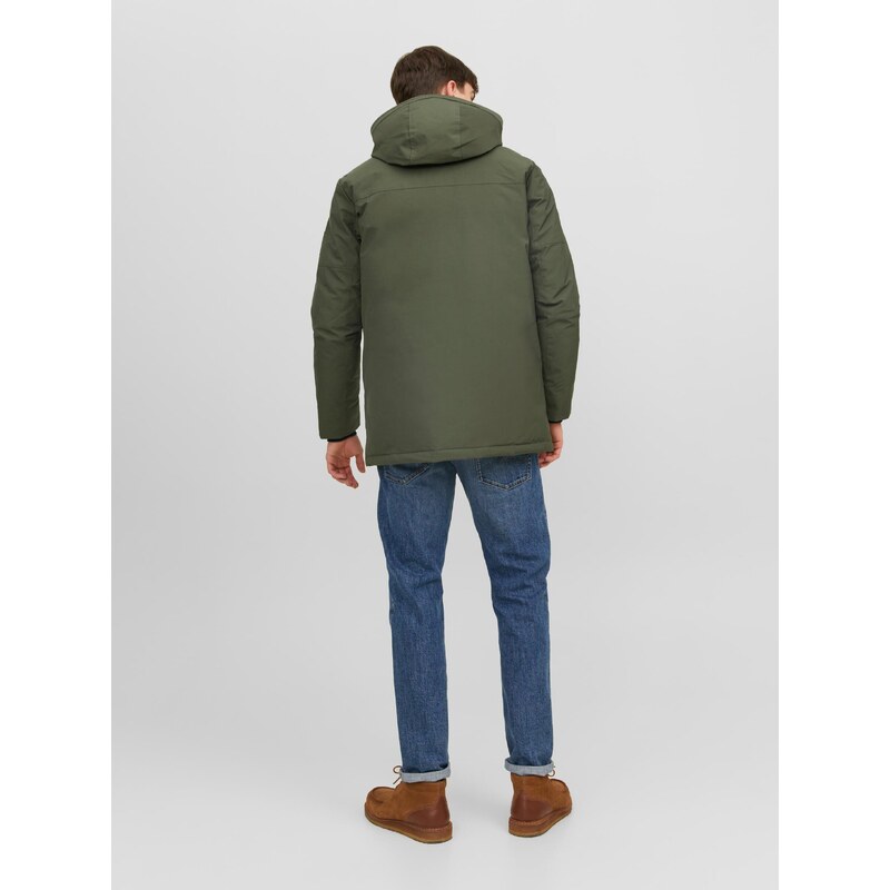 Khaki pánská zimní parka Jack & Jones Rob - Pánské