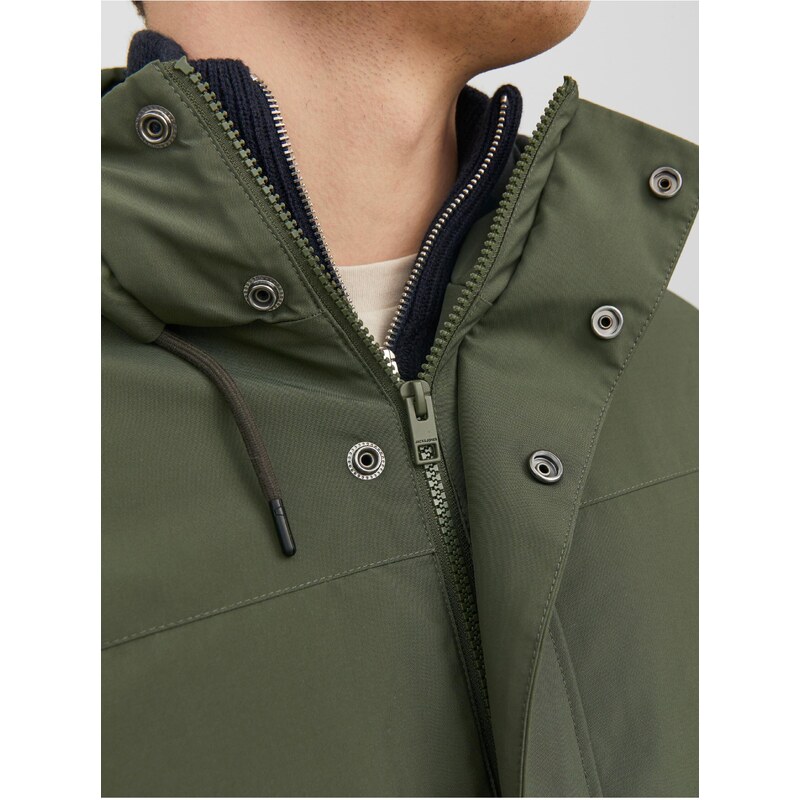 Khaki pánská zimní parka Jack & Jones Rob - Pánské