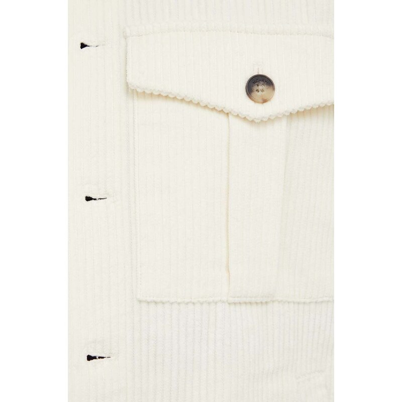 Manšestrová košile Michael Kors béžová barva, regular, s klasickým límcem
