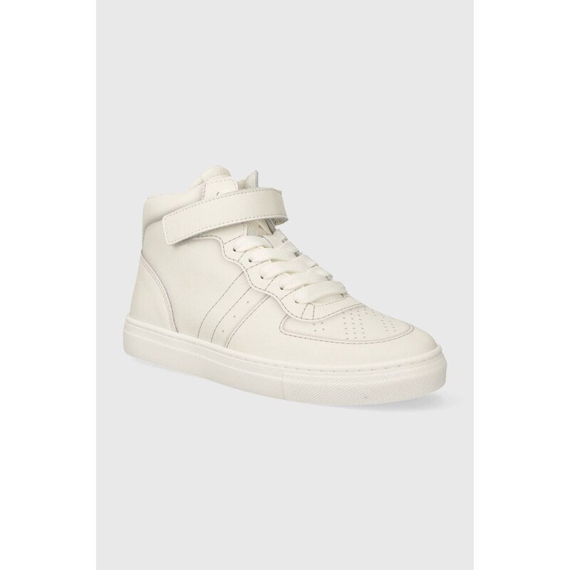 Dětské kožené sneakers boty Emporio Armani béžová barva