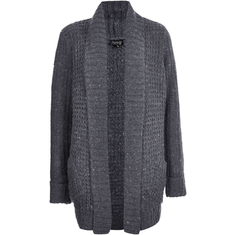 Topshop Knitted Fluffy Shawl Cardi