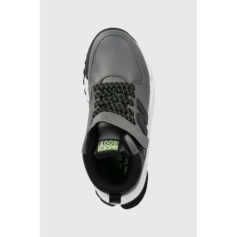 Dětské kožené zimní boty New Balance PT800TG3 šedá barva
