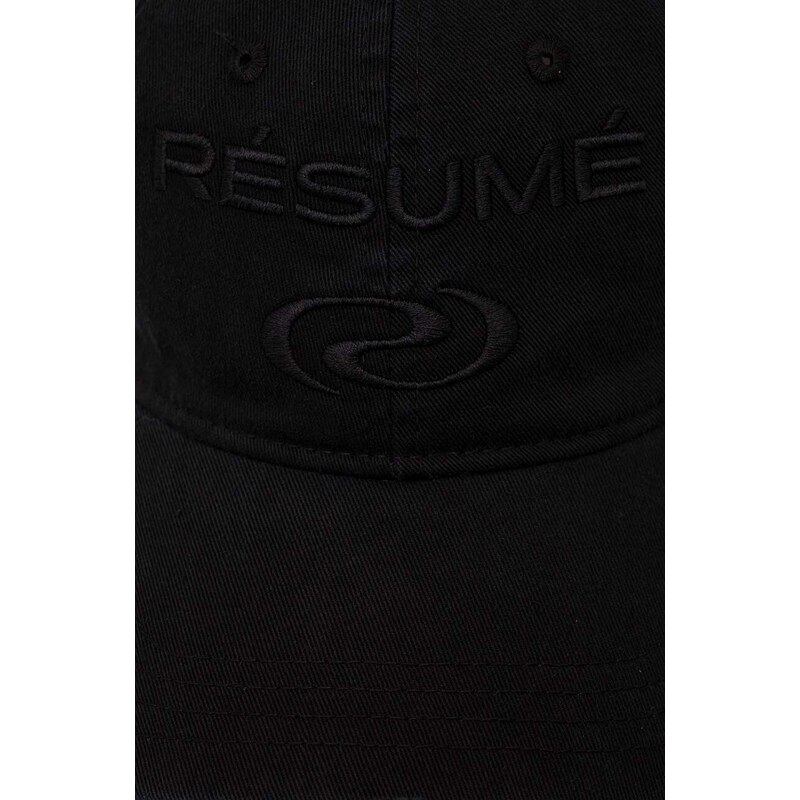 Bavlněná baseballová čepice Résumé černá barva, s aplikací
