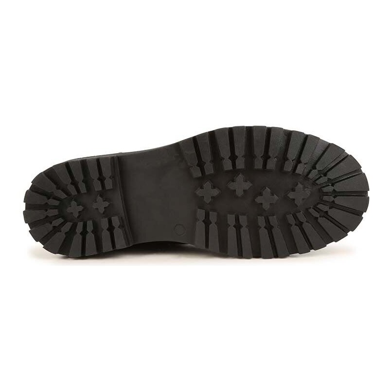 Dětské kožené kotníkové boty BOSS černá barva
