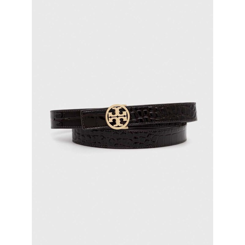 Kožený pásek Tory Burch dámský, hnědá barva