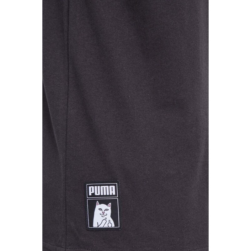 Bavlněné tričko Puma PUMA X RIPNDIP černá barva, s potiskem