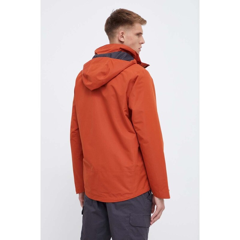 Sportovní bunda Jack Wolfskin Luntal 3in1 oranžová barva