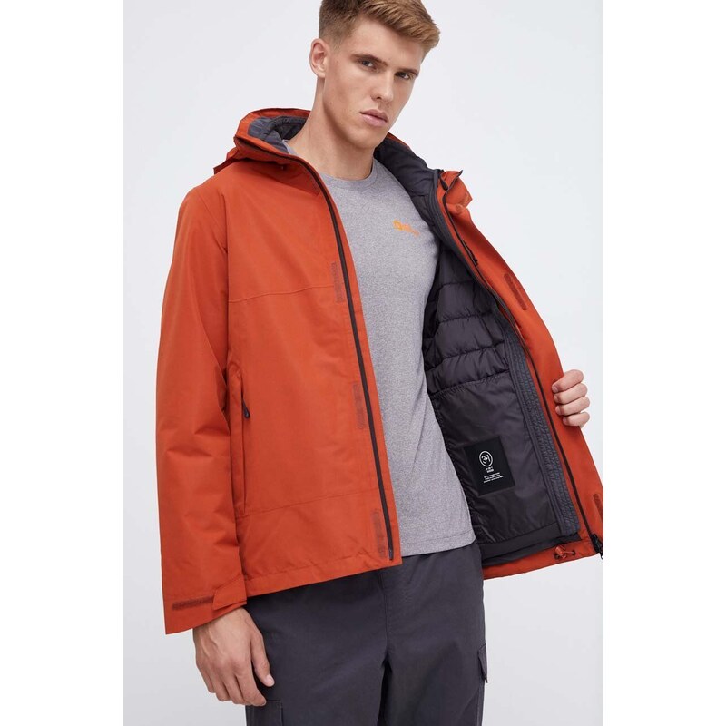 Sportovní bunda Jack Wolfskin Luntal 3in1 oranžová barva