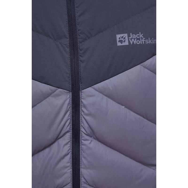 Péřová sportovní bunda Jack Wolfskin Tundra tmavomodrá barva