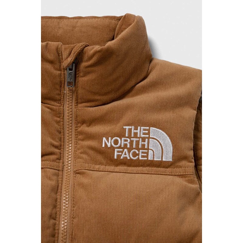 Dětská péřová vesta The North Face 1996 RETRO NUPTSE VEST hnědá barva