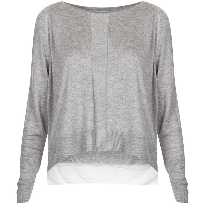 Topshop Knitted Sheer Panel Top