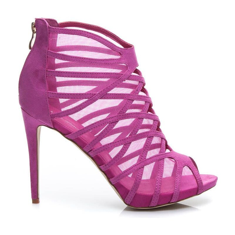 BELLE WOMEN Luxusní růžové semišové sandály 36