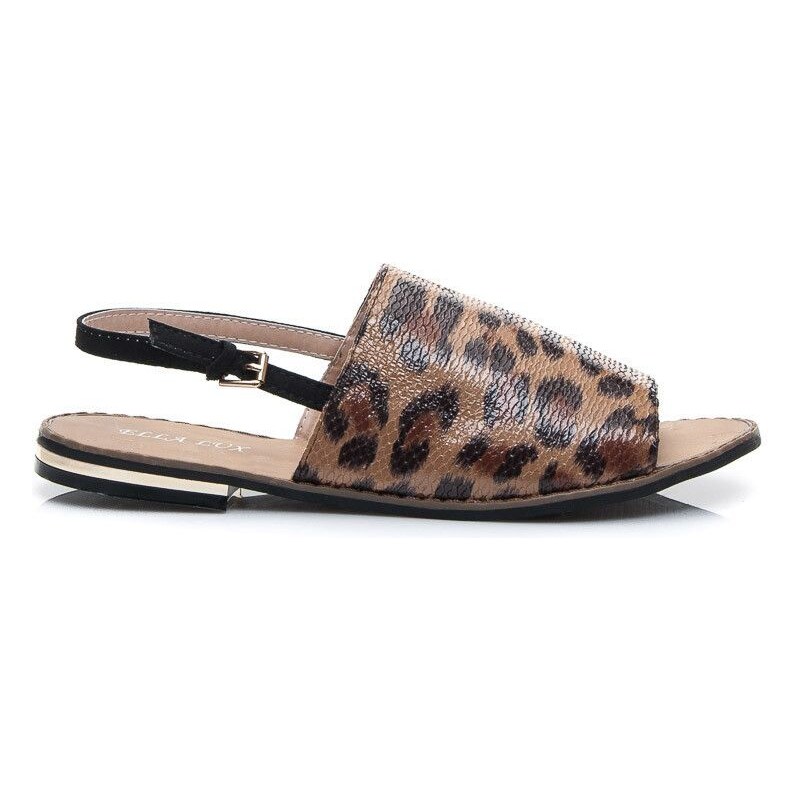 ELLA LUX Leopardí lehké stylové sandály