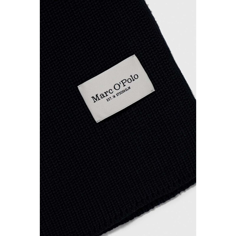 Bavlněný šátek Marc O'Polo tmavomodrá barva, hladký