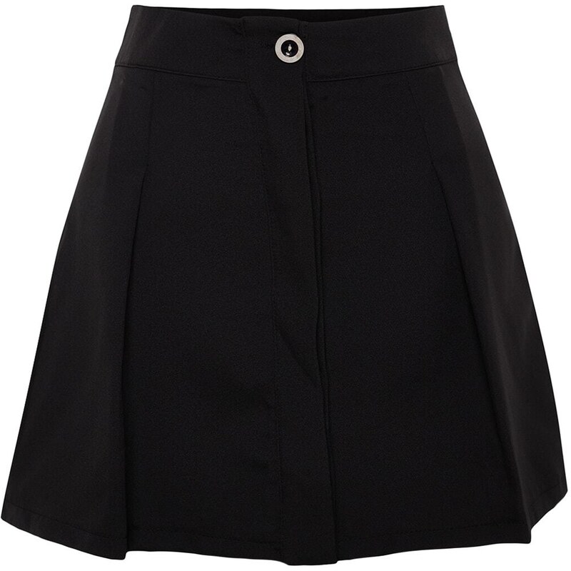 Trendyol Black Premium Quality Pleated Mini Woven Skirt