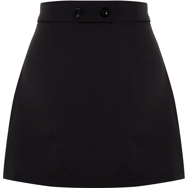 Trendyol Black Premium Quality Pleated Mini Woven Skirt