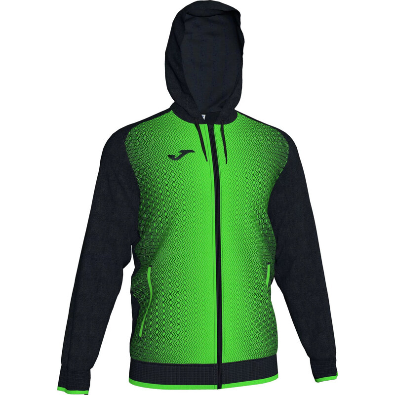 ČERNO-ZELENÁ FOTBALOVÁ MIKINA JOMA SUPERNOVA HOODED JACKET Černá