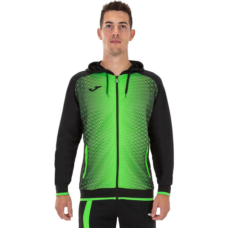 ČERNO-ZELENÁ FOTBALOVÁ MIKINA JOMA SUPERNOVA HOODED JACKET Černá