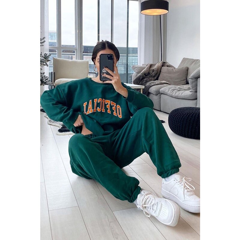 Madmext Mad Girls Green Tracksuit Set Mg944