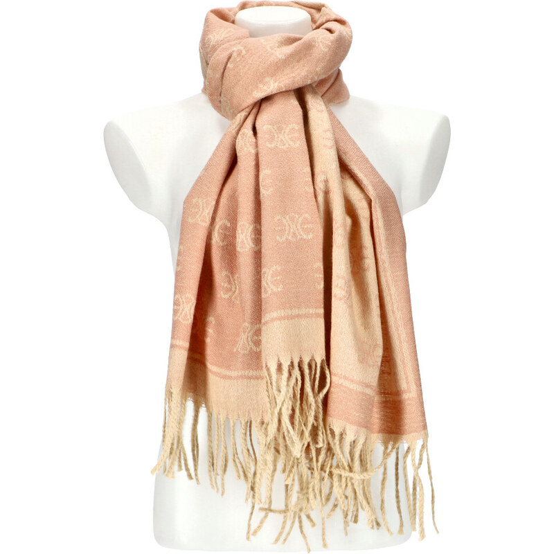 Cashmere Dámská růžová teplá dlouhá zimní šála 208x66 cm
