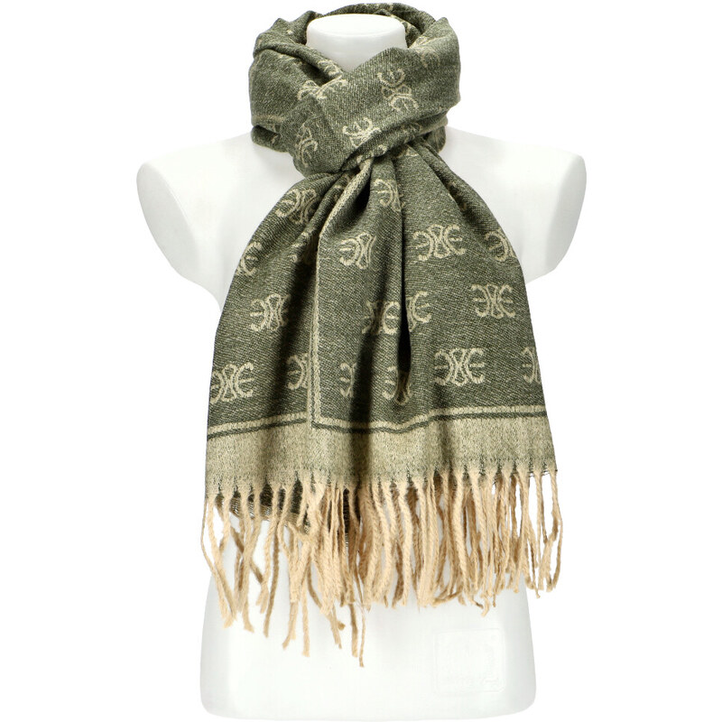 Cashmere Dámská zelená teplá dlouhá zimní šála 208x66 cm